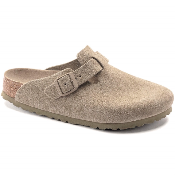 Birkenstock Boston Suede Leather Clogs, Faded Khaki